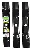 Maxpower 561812B Set of (3) 3-N-1 Blades for 48 in. Cut John Deere, Replaces AM137757, AM141035, GX21784, GY20852, Black