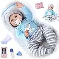 ZIYIUI Reborn Baby 22 Zoll 55cm Reborn Puppe Realistisch Weiches Silikon Vinyl Handgemachte Reborn Baby Junge Sieht aus wie EIN echtes Baby