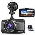 Claoner Dash Cams for Cars Front and Rear 1080P Full HD Dashcam, Dual Dash Cam with F1.8 Night Vision 170°Wide Angle 3 Inch IPS Screen Dashcams for Cars, Loop Recording, G-sensor, Parking Monitor