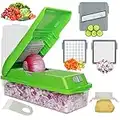 Gemüseschneider 6 in 1 Küche Mandoline Gemüseschneider Lebensmittelschneider Zwiebelschneider Salatschneider Gemüsewürfelschneider Kartoffelschneider Zwiebelschneider Gemüsewürfelschneider