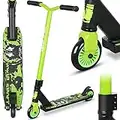 Joycruise S2 Pro Trottinette pour enfants âgés de 6 à 12 ans et plus, trottinette de cascade, en aluminium et léger pour débutants (noir et vert)