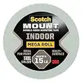 Scotch Double Sided Tape, Indoor Mounting Tape Mega Roll, 3/4 in x 350 in, 1 Roll Adhesive Tape, White​