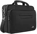 MATEIN 17 inch Laptop Bag, Water-Repellent Computer Briefcase Fits Up to 16 inch Laptop, Gaming Shoulder Messenger Bag, Large Capacity for Business/Travel - Black