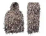 North Mountain Gear Woodland Camo Ghillie Suit 3D Leaf with Zippers and Pockets (Woodland Brown, XXL)