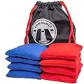 GoSports Official Regulation Cornhole Bean Bags Set (8 All Weather Bags) - Red and Blue