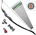 Vogbel 53" Takedown Recurve Bow and Arrows Set for Adults 30lb 40lb Archery Kit for Right/Left Hand Shooters Shooting Practice(Black,40lb)