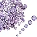 PH PandaHall 120pcs 6 Tailles Pierres de Zircone Cubique Cristal à Facettes Lâche pour Boucle d'oreille Bracelet Pendentifs Bijoux Bricolage Fabrication Artisanale, Violet