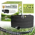 Holldoor Soaker Hose for Garden Beds with Fittings, 1/2’’ Diameter, 70% Water Saving Drip Hoses for Lawn, Landscaping, Garden(100 FT)