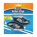 BIC Wite-Out Brand EZ Correct Grip Correction Tape, 33.5 Feet, 2-Count Pack of white Correction Tape, Fast, Clean and Easy to Use Tear-Resistant Tape Office or School Supplies