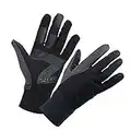 OZERO Winter Gloves for Men Touch Screen Glove Non-Slip Silicone Gel Warm for Smart Phone Texting - Thermal Windproof and Waterproof for Running Cycling Driving - Black (Large)