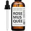 Olio di Rosa Mosqueta/Canina BIOLOGICO - 100% Puro, Naturale, Spremuto a Freddo e Biologico - 50 ml - Trattamento Anti invecchiamento, Pelle, Cicatrici e Smagliature.