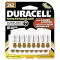 Duracell Da312b16zm09 Button Cell Hearing Aid Battery #312, 16/Pk