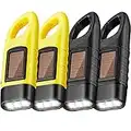 4 Pack Hand Crank Solar Powered Flashlight Emergency Rechargeable Led Flashlight Survival Gear Self Powered Charging Torch for Fishing Boating Hiking Backpack Camping Safety Weather Emergency Pack