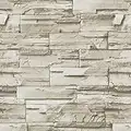 Hopepak 17.7" x197''Brick Stone Wallpaper Peel and Stick Faux Stone Brick Self Adhesive Wall Paper Waterproof Removable Brick Contact Paper for Living Room Bedroom Fireplace Kitchen Backsplash