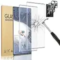 [2+2 Pack] Galaxy S22 Ultra Screen Protector and Camera Lens Protector, HD Clear Tempered Glass, Fingerprint Support,3D Full Coverage, Scratch Resistant, Bubble-Free for for Samsung Galaxy S22 Ultra