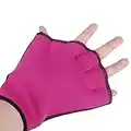 Greenery-GRE Aquatic Gloves for Water Aerobics and Water Resistance Training, Webbed Swim Gloves for Men Women Adult Children, Aquatic Fit Workout FitnessSwimming Gloves, One Pair (Rose Red, M)