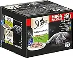 Sheba Sauce Lover - Feinstes Katzennassfutter in der Schale - Feine Vielfalt mit Lachs (MSC), Thunfisch (MSC), Huhn und Ente - 32 x 85g