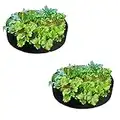 Firlar 2 Pack Fabric Raised Garden Beds, 50 Gallon Grow Bag Planting Bed Round Raised Planter Garden Bed Bag Planter Container for Plants, Herb, Flowers and Vegetables, Black