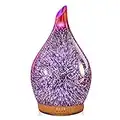 280ml Rose Gold Essential Oil Diffuser 3D Glass Aromatherapy Ultrasonic Humidifier - Auto Shut-Off, Timer Setting, BPA Free for Home Hotel Yoga Leisure SPA Gift