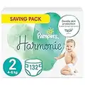 Pampers Baby Nappies Size 2 (4-8 kg / 9-18 lbs), Harmonie, 132 Nappies, SAVING PACK, Baby Essentials For Newborn