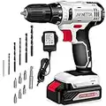 Netta Cordless Drill Driver 13pc, 1300 mAh Li-Ion Battery 20V Lithium-Ion Combi Drill, Electric Screwdriver Accessory Kit, LED Work Light, Suitable for Wood, Plastic and Metal