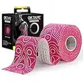 OK TAPE PRO Kinesiology Tape, 2inch x Long Roll 16ft Free Cut Tape, Elastic Athletic Tape Therapeutic Latex Free, Pink+White