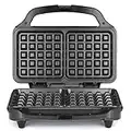 Salter EK2249 Waffle Maker – Deep Fill Wall Iron Machine with XL Non-Stick Cooking Plates, Belgian & American Waffles, Square Homemade Breakfast/Dessert, Cool Touch Handle, Auto Temp Control, 900W