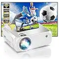 Mini WiFi Projector, Portable Outdoor Movie Projector, 200''/1080P Full HD Supported, 8000L Projector for iPhone, LED Video Projectors, Compatible w/HDMI/VGA/USB/Smartphone/DVD, White