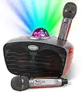 Bluetooth Karaoke Machine with 2 Wireless Microphones,SINWE Portable PA Speaker System with Disco Ball and Party Lights,for Adults and Kids,Wedding, Church, Picnic, Outdoor/Indoor [Orange]