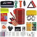 AUTODECO Car Roadside Emergency Kit – Premium, with Jumper Cables, Tow Strap, etc