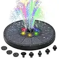 Tiptop Home 3W Solar Fountain, 2022 Upgrade Solar Fountain Pond Pump Solar with 8 Effects,Solar Floating Fountain Pump with Battery,Solar Water Pump Solar Fountain for Garden,Bird Bath, Pond, Black02