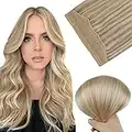 Easyouth Wire Hair Extensions Real Hair Secret Wire Human Hair Extensions Invisible Fish Line Hair Extensions Natural Hair 12 Inch 70g