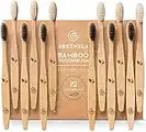 Greenzla Spazzolini Bamboo (Set da 12) | Spazzolini da denti a setole morbide senza BPA | Set di spazzolini da denti in bambù naturale ecologico | Spazzolini da denti biodegradabili e compostabili