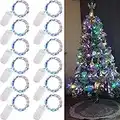 Ooklee Fairy - Juego de 12 luces para botella (funciona con pilas, 2 m, 20 luces LED de alambre de cobre, luz de arco iris, iluminación estrellada, para fiestas, decoraciones navideñas, multicolor