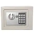 4.6L Digital Code Steel Safety Cash Box Money Safe Electronic Security Home Office White