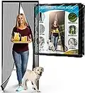 Flux Phenom Magnetic Screen Door - Keep Bugs Out, Let Cool Breeze In - Self Sealing Magnets, Heavy Duty Retractable Mesh Net Closure - Curtain Works With Pets, Sliding Door, Front Doors - 38 x 82 Inch