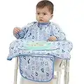 PandaEar Baby Weaning bib Feeding Coveralls Straps | Highchair Booster Seat| Boy Girl Toddler Kids (Neutral)