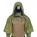 Traje De Camuflaje Traje Sniper Juego Del Ghillie Base Ghillie Víbora Capucha (Ejercito Verde)