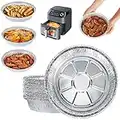 BYKITCHEN Air Fryer Round Aluminum Foil Trays, 30 Pack, 8.5 Inch Air Fryer Liners, Foil Plate Container, Air Fryer Accessories for COSORI, Ninja, Tower Cooking & Baking