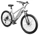 Schwinn Marshall Electric Hybrid Bike for Adults, Large/X-Large Step-Thru Aluminum Frame, 250W Motor, 7 Speed, 27.5-Inch Wheels, Gloss Grey