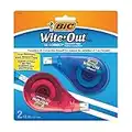 BIC Wite-Out Brand EZ Correct Correction Tape, 39.3 Feet, 2-Count Pack of white Correction Tape, Fast, Clean and Easy to Use Tear-Resistant Tape Office or School Supplies