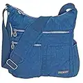 NeatPack Crossbody Bags for Women with Bottle Holder, Anti Theft RFID Pocket and Multiple Compartments, Travel Purses, Blue, M