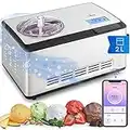 Klarstein Smart Gelatiera, Gelatiera Professionale, Gelatiera Autorefrigerante 180w, Macchina Gelato con Controllo WiFi/App, Macchina per Gelato, Sorbettiera per Gelati a Casa, Macchina Granita