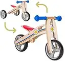 BIKESTAR Bicicletta Senza Pedali e Triciclo (2 in 1) in Legno per Bambino et Bambina da 18 Mesi | Bici Senza Pedali Bambini 7 Pollici | Blu