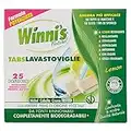 Winni's - Pastiglie per Lavastoviglie, 25 Tabs, Detersivo Multiazione Detergente, Sgrassante, Antiodore e Brillantante, Fragranza di Limone, con Materie Prime di Origine Vegetale