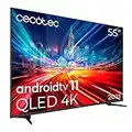 Cecotec TV QLED 55” Smart TV V1+ Series VQU11055+S. 4K UHD, Android 11, Frameless, MEMC, Dolby Vision y Atmos, Subwofer, HDR10, 2023