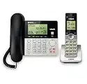 VTech CS6949 DECT 6.0 Corded/Cordless Telephone System, Black/Silver