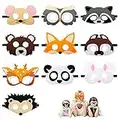 Ainvliya Maschere Animali Bambini, 10 Pezzi Feltro Maschera, Compleanno Mascherine, Gadget Compleanno Bambini, Maschere Carnevale, Regalini Fine Festa Compleanno per Cosplay Carnevale Halloween