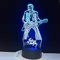 3D Illusion lampe Led veilleuse Johnny Hallyday jouant de la guitare décoration de la maison artisanat brillant Base tactile couleur changeante chambre vacances cadeau