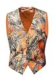 iLovewedding Camo Vests for Men Wedding Orange Vest with Bow Tie Casual, Hunting